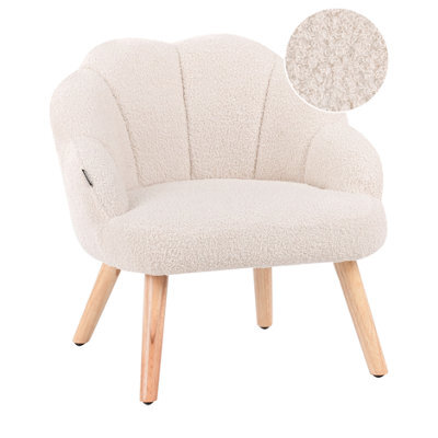 Beliani Kids Armchair Miland Boucle Light Beige - image 1