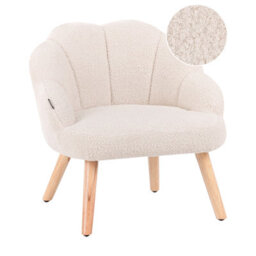 Beliani Kids Armchair Miland Boucle Light Beige - thumbnail 1