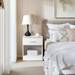 1 Drawer Compact Bedroom Bedside Cabinet Furniture Nightstand Side Table W/shelf - thumbnail 6