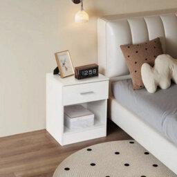 1 Drawer Compact Bedroom Bedside Cabinet Furniture Nightstand Side Table W/shelf - thumbnail 4