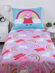 Peppa Pig Rainbow Single Duvet Cover And Pillowcase Set - European Size - thumbnail 3