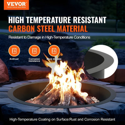 "Vevor Fire Pit Ring 36"" Inner Opening Q235 Carbon Steel  8-Section Seamless Assembly Above/in-Ground Diy Campfire Ring" - image 1