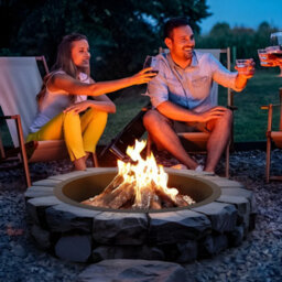 "Vevor Fire Pit Ring 36"" Inner Opening Q235 Carbon Steel  8-Section Seamless Assembly Above/in-Ground Diy Campfire Ring" - thumbnail 2