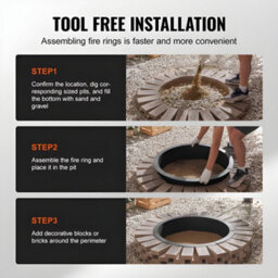 "Vevor Fire Pit Ring 36"" Inner Opening Q235 Carbon Steel  8-Section Seamless Assembly Above/in-Ground Diy Campfire Ring" - thumbnail 7