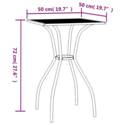 Berkfield Garden Table Anthracite 50X50X72 Cm Steel Mesh - thumbnail 6