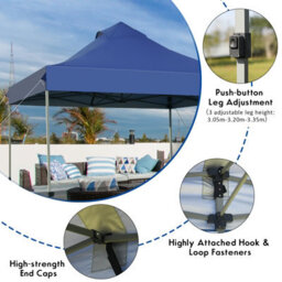Costway 3 X 3M Pop Up Canopy Tent Outdoor Folding Party Tent Commercial Instant Shelter - thumbnail 6