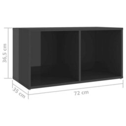 Berkfield Tv Cabinets 2 Pcs High Gloss Grey 72X35X36.5 Cm Engineered Wood - thumbnail 8