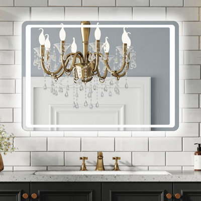 Probaty Bathrooms Led Illuminated Mirror Dimmable 800X600mm,hand Sweep Sensor Switch With Anti-Fog, Backlit Wall Vanity Mirror - image 1