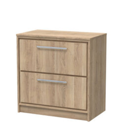 Hudson Reed Lille Floor Standing Two Drawer Contemporary Vanity Unit With Worktop In Bleached Oak, 805 X 460mm - thumbnail 2