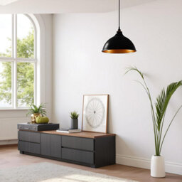 Ledsone Vintage  Black Inner Gold Pendant Light With E27 Base 1M Industrial Ceiling Lamp Ideal For Dining Rooms Bars - thumbnail 5