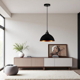 Ledsone Vintage  Black Inner Gold Pendant Light With E27 Base 1M Industrial Ceiling Lamp Ideal For Dining Rooms Bars - thumbnail 3
