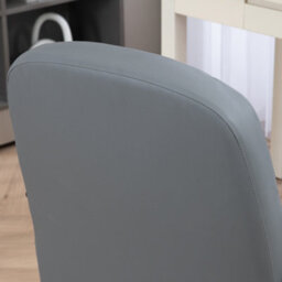 Homcom Pu Leather Office Chair Swivel Home Mid-Back Computer Desk Chair, Grey - thumbnail 8