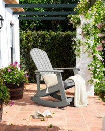 Beliani Garden Rocking Chair Adirondack Light Grey - thumbnail 2