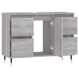 Berkfield Bathroom Cabinet Grey Sonoma 80X33X60 Cm Engineered Wood - thumbnail 4