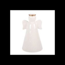 Star Angel Taper Candle Holder Off White Ceramic Angel Candlestick - thumbnail 4