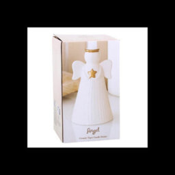 Star Angel Taper Candle Holder Off White Ceramic Angel Candlestick - thumbnail 5