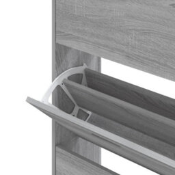 Vidaxl Shoe Cabinet Grey Sonoma 63X24X147 Cm Engineered Wood - thumbnail 6