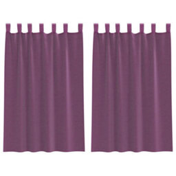 Berkfield Voile Curtains With Loops 2 Pcs Purple 140X175 Cm - thumbnail 2