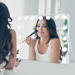 Matteo Ergonomic Hollywood Vanity Mirror 15-Dimmable Bulbs Touch Control Tabletop Usb Charging 58X46Cm Mt005846Bu-Ad - thumbnail 4