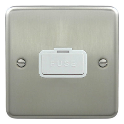 Deta 1910Scw Unswitched Spur Connection Unit - 13 Amp Satin Chrome / White Insert