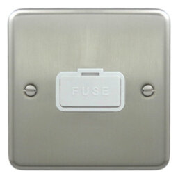 Deta 1910Scw Unswitched Spur Connection Unit - 13 Amp Satin Chrome / White Insert