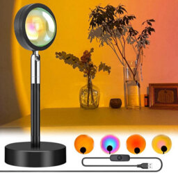 Led Rainbow Sunset Projection Lamp Night Light Bedroom Party Atmosphere Light - thumbnail 1