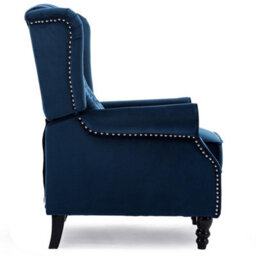 Eco Living Belgrave Luxury Pushback Recliner Armchair  Blue - thumbnail 4