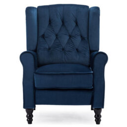Eco Living Belgrave Luxury Pushback Recliner Armchair  Blue