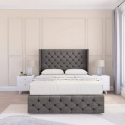 "Sloomy Luthor Naples Memory Foam Bed Set ,no Drawers, Mattress & 54"" Wingback Headboard With 12"" Footboard - King" - thumbnail 2