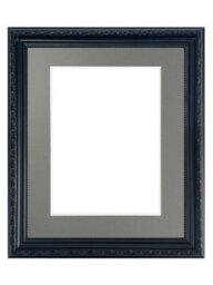 Frames By Post Shabby Chic Black Frame With Dark Grey Mount For Image Size 12 X 8 Inch - thumbnail 1