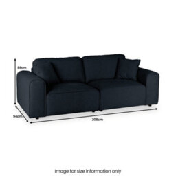 Hugo Deep Blue 3 Seater Sofa - Fully Assembled By Roseland Furniture - thumbnail 4