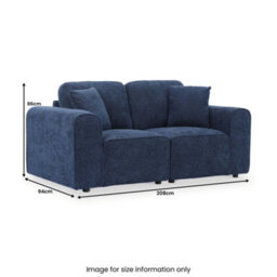 Hugo Deep Blue 3 Seater Sofa - Fully Assembled By Roseland Furniture - thumbnail 5