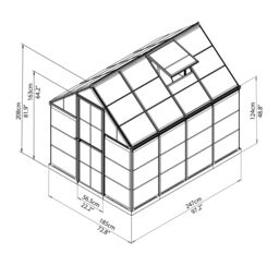 Palram - Canopia Harmony Green 6X8 Greenhouse - thumbnail 6