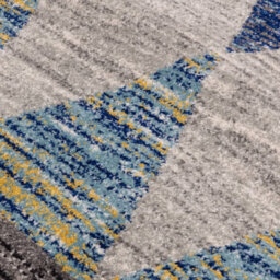 The Rug Edit Grey Blue Modern Muse Harlequin Diamond Geometric Rug - thumbnail 7