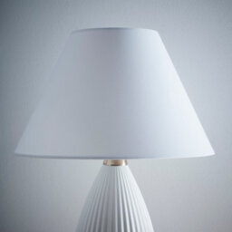 "K Living 14"" White Textured Linen Fabric Coolie Lampshade Modern Table Lamp And Floor Lamp Cone Light Shade" - thumbnail 1