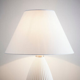 "K Living 14"" White Textured Linen Fabric Coolie Lampshade Modern Table Lamp And Floor Lamp Cone Light Shade" - thumbnail 2