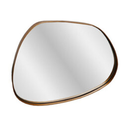 Agenzia 14 Modern Small Gold Pebble Metal Wall Mirror 28 X 36Cm - thumbnail 7