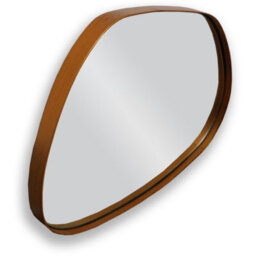Agenzia 14 Modern Small Gold Pebble Metal Wall Mirror 28 X 36Cm - thumbnail 6