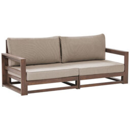 Beliani Garden Sofa 2 Seater Timor Modular Certified Acacia Wood Dark Brown - thumbnail 1