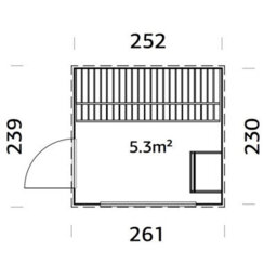 Palmako Grace Sauna 5.3M² - 2.50M X 2.30M - 56mm Wall Logs - thumbnail 3