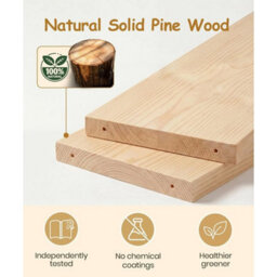 Wooden 40Cm Wooden Floating Shelf Set Kids Wall Bookshelf - thumbnail 3
