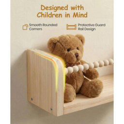 Wooden 40Cm Wooden Floating Shelf Set Kids Wall Bookshelf - thumbnail 2