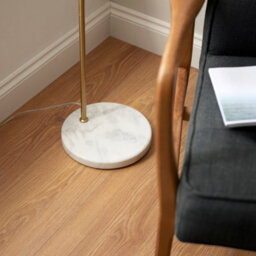 Loops Stylish 2 Pack Of 1450mm Tall Floor Lamps In Matt Black And Antique Brass With Marble Base - thumbnail 3