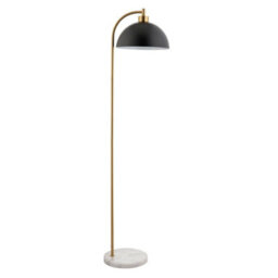 Loops Stylish 2 Pack Of 1450mm Tall Floor Lamps In Matt Black And Antique Brass With Marble Base - thumbnail 6