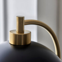 Loops Stylish 2 Pack Of 1450mm Tall Floor Lamps In Matt Black And Antique Brass With Marble Base - thumbnail 5