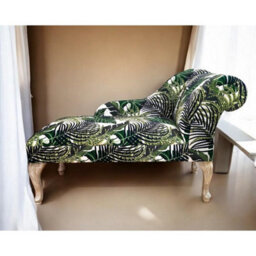 Minster Palm Leaf Mini Chaise Longue Sofa - L57 X W120 X H46 Cm - thumbnail 4