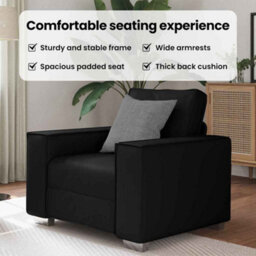 Vidaxl Sofa Chair Black 99 X 78 X 84 Cm Artificial Leather - thumbnail 8