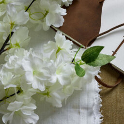 Large  White  Full  Cherry  Blossom  Stem - thumbnail 2