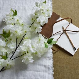 Large  White  Full  Cherry  Blossom  Stem - thumbnail 1