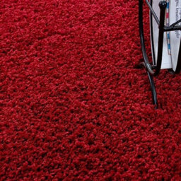 Sasons Soft Shaggy Rug, Thick Pile Non-Shedding Modern Carpet For Living Room, Bedroom & Lounge Luxury Plain Design (Red 80X150Cm) - thumbnail 3